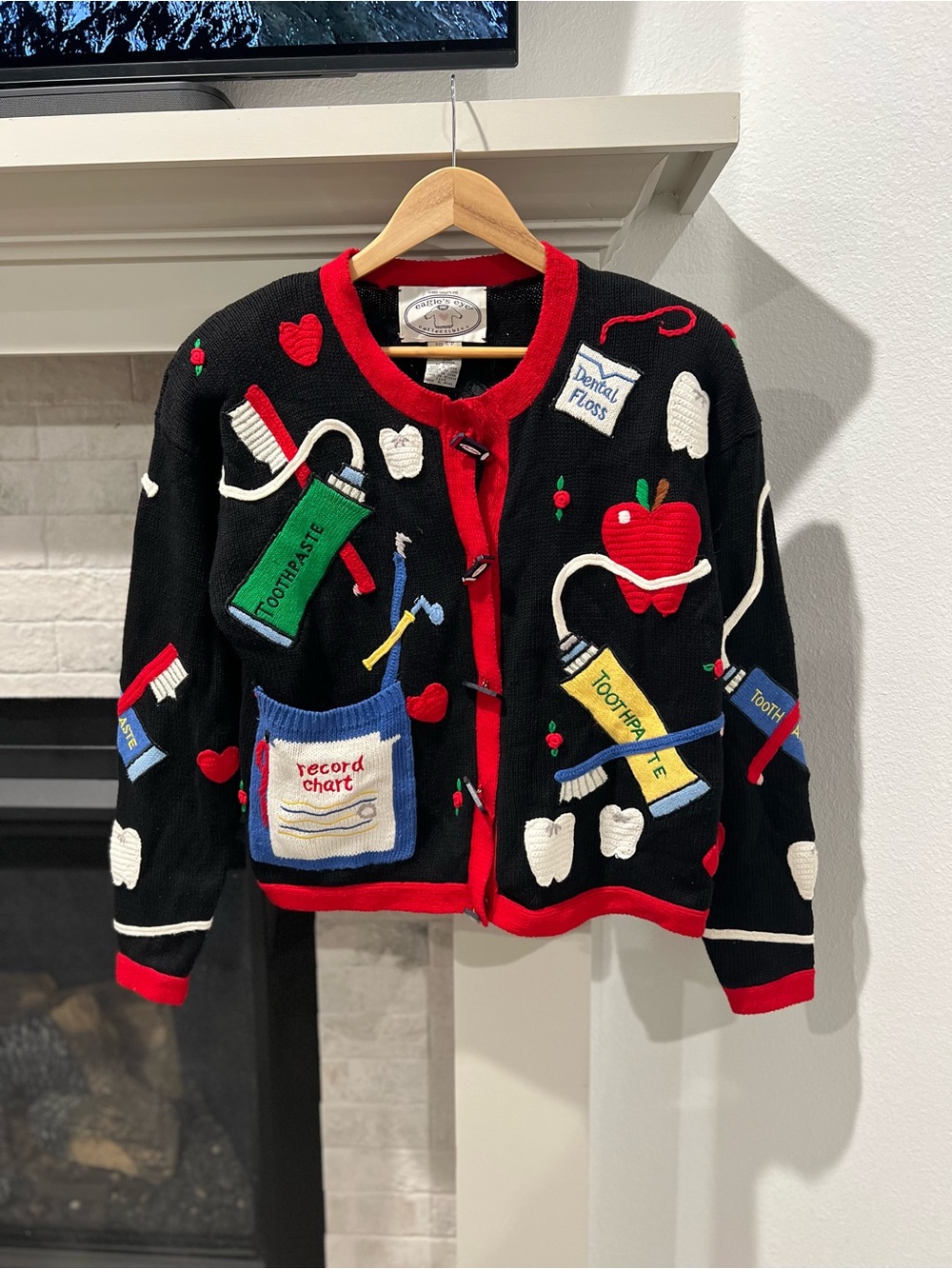 Vintage Dental Office Cardigan Knit Sweater